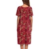 Ekouaer Women’s House Dress with Pockets | Nightgowns for Women Short Sleeve Moo Moos Floral Night Gown for Old Lady, Elderly, Grandma, on Mother’s Day, Home, Garden(Red Floral)
