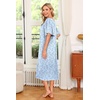 Ekouaer Women’s House Dress with Pockets | Nightgowns for Women Short Sleeve Moo Moos Floral Night Gown for Old Lady, Elderly, Grandma, on Mother’s Day, Home, Garden(Blue White Floral)