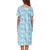 Ekouaer Women’s House Dress with Pockets | Nightgowns for Women Short Sleeve Moo Moos Floral Night Gown for Old Lady, Elderly, Grandma, on Mother’s Day, Home, Garden(Turquoise Floral)