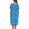 Ekouaer Women’s House Dress with Pockets | Nightgowns for Women Short Sleeve Moo Moos Floral Night Gown for Old Lady, Elderly, Grandma, on Mother’s Day, Home, Garden(Blue White Leaf)