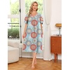 Ekouaer Women’s House Dress with Pockets | Nightgowns for Women Short Sleeve Moo Moos Floral Night Gown for Old Lady, Elderly, Grandma, on Mother’s Day, Home, Garden(Round Blue Floral)