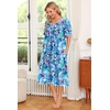Ekouaer Women’s House Dress with Pockets | Nightgowns for Women Short Sleeve Moo Moos Floral Night Gown for Old Lady, Elderly, Grandma, on Mother’s Day, Home, Garden(Aqua Multi)