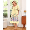 Ekouaer Women’s House Dress with Pockets | Nightgowns for Women Short Sleeve Moo Moos Floral Night Gown for Old Lady, Elderly, Grandma, on Mother’s Day, Home, Garden(Yellow Butterfly)