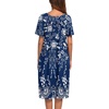 Ekouaer Women’s House Dress with Pockets | Nightgowns for Women Short Sleeve Moo Moos Floral Night Gown for Old Lady, Elderly, Grandma, on Mother’s Day, Home, Garden(Evening Blue Vines)