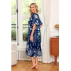 Ekouaer Women’s House Dress with Pockets | Nightgowns for Women Short Sleeve Moo Moos Floral Night Gown for Old Lady, Elderly, Grandma, on Mother’s Day, Home, Garden(Evening Blue Vines)