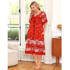Ekouaer Women’s House Dress with Pockets | Nightgowns for Women Short Sleeve Moo Moos Floral Night Gown for Old Lady, Elderly, Grandma, on Mother’s Day, Home, Garden(Christmas Print)