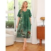 Ekouaer Women’s House Dress with Pockets | Nightgowns for Women Short Sleeve Moo Moos Floral Night Gown for Old Lady, Elderly, Grandma, on Mother’s Day, Home, Garden(Floral Green)