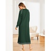 Ekouaer Women’s Long Sleeve Nightgown Full Length Nightshirt with Pockets | warm ankle length sleep dress, winter sleepwear, loose nightgown, lounging dress, vacation maxi long dress, maternity gown(A-dark Green)