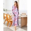 Ekouaer Women’s Long Sleeve Nightgown Full Length Nightshirt with Pockets | warm ankle length sleep dress, winter sleepwear, loose nightgown, lounging dress, vacation maxi long dress, maternity gown(A_floral Lilac)