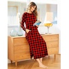 Ekouaer Women’s Long Sleeve Nightgown Full Length Nightshirt with Pockets | warm ankle length sleep dress, winter sleepwear, loose nightgown, lounging dress, vacation maxi long dress, maternity gown(Christmas Plaid)