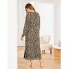 Ekouaer Women’s Long Sleeve Nightgown Full Length Nightshirt with Pockets | warm ankle length sleep dress, winter sleepwear, loose nightgown, lounging dress, vacation maxi long dress, maternity gown(Leopard)