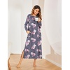 Ekouaer Women’s Long Sleeve Nightgown Full Length Nightshirt with Pockets | warm ankle length sleep dress, winter sleepwear, loose nightgown, lounging dress, vacation maxi long dress, maternity gown(Pink Flower)