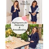Ekouaer Womens Nightgown Long Sleeve Nightshirt Soft Button Down Sleepshirt | Notch Collar Boyfrend Sleepwear, Maternity Nursing Nightgown, Delivery Pajama Shirt, Bridal Night Dress, Classic Loungewear(Navy Blue)