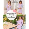 Ekouaer Womens Nightgown Long Sleeve Nightshirt Soft Button Down Sleepshirt | Notch Collar Boyfrend Sleepwear, Maternity Nursing Nightgown, Delivery Pajama Shirt, Bridal Night Dress, Classic Loungewear(Lavender)