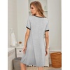 Ekouaer Womens Nightgown Short Sleeve Sleepwear Soft Pleated Sleepshirt | Women Soft Sleeping Gown, Loose Night Gown, Year-Round Sleepwear, Maternity Gown, Daily Wear Nightshirt, Outdoor Loungewear(Grey)