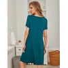 Ekouaer Womens Nightgown Short Sleeve Sleepwear Soft Pleated Sleepshirt | Women Soft Sleeping Gown, Loose Night Gown, Year-Round Sleepwear, Maternity Gown, Daily Wear Nightshirt, Outdoor Loungewear(Blue Green)