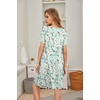 Ekouaer Womens Nightgown Short Sleeve Sleepwear Soft Pleated Sleepshirt | Women Soft Sleeping Gown, Loose Night Gown, Year-Round Sleepwear, Maternity Gown, Daily Wear Nightshirt, Outdoor Loungewear(Floral Light Green)