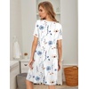 Ekouaer Womens Nightgown Short Sleeve Sleepwear Soft Pleated Sleepshirt | Women Soft Sleeping Gown, Loose Night Gown, Year-Round Sleepwear, Maternity Gown, Daily Wear Nightshirt, Outdoor Loungewear(Clustered Flowers)