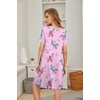 Ekouaer Womens Nightgown Short Sleeve Sleepwear Soft Pleated Sleepshirt | Women Soft Sleeping Gown, Loose Night Gown, Year-Round Sleepwear, Maternity Gown, Daily Wear Nightshirt, Outdoor Loungewear(Flora Pink)