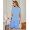 Ekouaer Womens Nightgown Short Sleeve Sleepwear Soft Pleated Sleepshirt | Women Soft Sleeping Gown, Loose Night Gown, Year-Round Sleepwear, Maternity Gown, Daily Wear Nightshirt, Outdoor Loungewear(Light Blue)