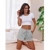Ekouaer Womens Pajama Shorts Casual Cute Printed Lounge Pj Bottoms(Light Grey)