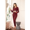 Ekouaer Womens Pajamas Sets Long Sleeve Tops with Jogger Pants | Two-Piece Plaid Sleepwear, Soft Pjs, Fall Lounge Set, Casual Outfits with Pockets, Round Neck(Red Plaid)