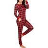 Ekouaer Womens Pajamas Sets Long Sleeve Tops with Jogger Pants | Two-Piece Plaid Sleepwear, Soft Pjs, Fall Lounge Set, Casual Outfits with Pockets, Round Neck(Red Big Plaid)