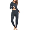 Ekouaer Womens Pajamas Sets Long Sleeve Tops with Jogger Pants | Two-Piece Plaid Sleepwear, Soft Pjs, Fall Lounge Set, Casual Outfits with Pockets, Round Neck(Navy+green Plaid)