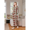 Ekouaer Womens Pajamas Sets Long Sleeve Tops with Jogger Pants | Two-Piece Plaid Sleepwear, Soft Pjs, Fall Lounge Set, Casual Outfits with Pockets, Round Neck(Red Green Plaid)