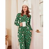 Ekouaer Womens Pajamas Sets Long Sleeve Tops with Jogger Pants | Two-Piece Plaid Sleepwear, Soft Pjs, Fall Lounge Set, Casual Outfits with Pockets, Round Neck(Christmas Green)