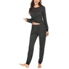 Ekouaer Womens Pajamas Sets Long Sleeve Tops with Jogger Pants | Two-Piece Plaid Sleepwear, Soft Pjs, Fall Lounge Set, Casual Outfits with Pockets, Round Neck(Grey Plaid)