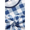 Ekouaer Womens Pajamas Sets Long Sleeve Tops with Jogger Pants | Two-Piece Plaid Sleepwear, Soft Pjs, Fall Lounge Set, Casual Outfits with Pockets, Round Neck(Blue Plaid)