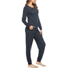 Ekouaer Womens Pajamas Sets Long Sleeve Tops with Jogger Pants | Two-Piece Plaid Sleepwear, Soft Pjs, Fall Lounge Set, Casual Outfits with Pockets, Round Neck(Navy+green Plaid)