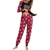 Ekouaer Christmas Pajamas for Women Cute Print Long Sleeve Pj Lounge Set | Soft Womens Christmas Pjs,Joggers Long Pants Sleepwear,2 Piece loungewear for Xmas,Holiday,Fall and Winter(Pat8_red Plaid Snowflake)