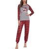 Ekouaer Christmas Pajamas for Women Cute Print Long Sleeve Pj Lounge Set | Soft Womens Christmas Pjs,Joggers Long Pants Sleepwear,2 Piece loungewear for Xmas,Holiday,Fall and Winter(Pattern5_red Plaid Fawn)