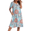 Round Blue Floral