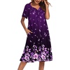 Purple Black Floral