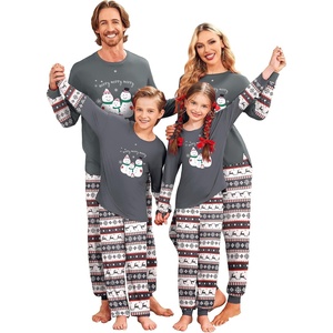 Ekouaer Family Christmas Pajamas Matching Sets Soft Long Sleeve for Womens Mens Kids Pjs Family Sleepwear Holiday Lounge Sets(Gray- White Snowman)