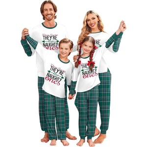 Ekouaer Family Christmas Pajamas Matching Sets Soft Long Sleeve for Womens Mens Kids Pjs Family Sleepwear Holiday Lounge Sets(Green Letter)