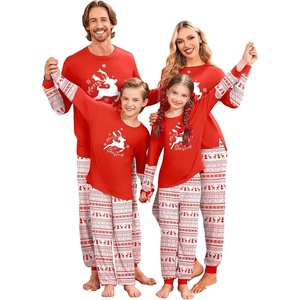 Ekouaer Family Christmas Pajamas Matching Sets Soft Long Sleeve for Womens Mens Kids Pjs Family Sleepwear Holiday Lounge Sets(Red- White Elk)