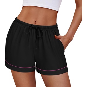 Ekouaer Womens Pajama Shorts Casual Cute Printed Lounge Pj Bottoms(Black)