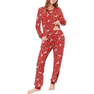 Ekouaer Womens Pajamas Sets Long Sleeve Tops with Jogger Pants | Two-Piece Plaid Sleepwear, Soft Pjs, Fall Lounge Set, Casual Outfits with Pockets, Round Neck(Christmas Red)