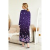 Ekouaer Nightgowns for Women Long Sleeve Winter Night Gown with Pockets | Long Nightgown Plus Size Lounge Dress Button Down Sleepshirts V Neck Night Shirt Warm Sleepwear Full Length Loungewear(Purple Flower)