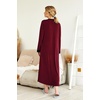 Ekouaer Nightgowns for Women Long Sleeve Winter Night Gown with Pockets | Long Nightgown Plus Size Lounge Dress Button Down Sleepshirts V Neck Night Shirt Warm Sleepwear Full Length Loungewear(Wine Red)