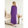 Ekouaer Nightgowns for Women Long Sleeve Winter Night Gown with Pockets | Long Nightgown Plus Size Lounge Dress Button Down Sleepshirts V Neck Night Shirt Warm Sleepwear Full Length Loungewear(Purple)
