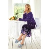 Ekouaer Nightgowns for Women Long Sleeve Winter Night Gown with Pockets | Long Nightgown Plus Size Lounge Dress Button Down Sleepshirts V Neck Night Shirt Warm Sleepwear Full Length Loungewear(Purple Flower)