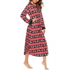Ekouaer Nightgowns for Women Long Sleeve Winter Night Gown with Pockets | Long Nightgown Plus Size Lounge Dress Button Down Sleepshirts V Neck Night Shirt Warm Sleepwear Full Length Loungewear(Christmas Red)