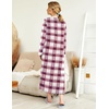 Ekouaer Nightgowns for Women Long Sleeve Winter Night Gown with Pockets | Long Nightgown Plus Size Lounge Dress Button Down Sleepshirts V Neck Night Shirt Warm Sleepwear Full Length Loungewear(White Plaid)