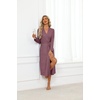 Ekouaer Robes for Women Long Lightweight Bathrobe Soft Knit Bath Robe with Pockets(Wine Red)