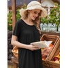 Ekouaer Women’s House Dress with Pockets Long Nightgowns for Women House Dress Pleated Front Moo Moos for Women(Black)